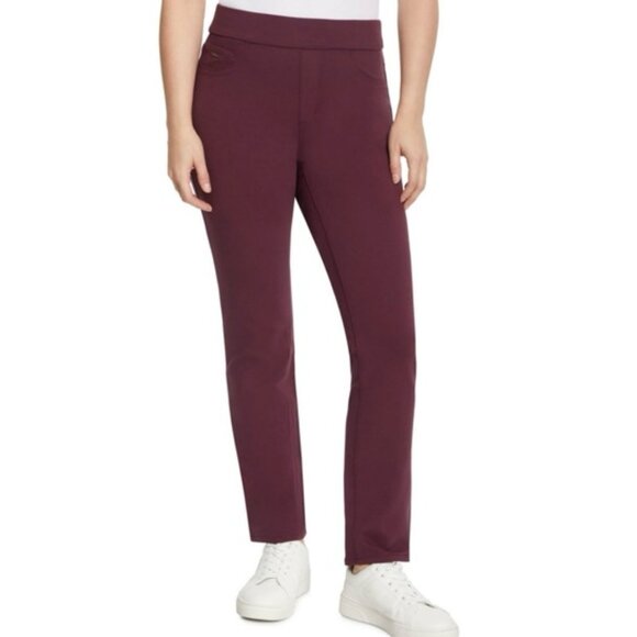 Nine West Women's Heidi Pull On Elastic Waist‎ Stretch Twill Straight Leg Pant - Picture 1 of 5